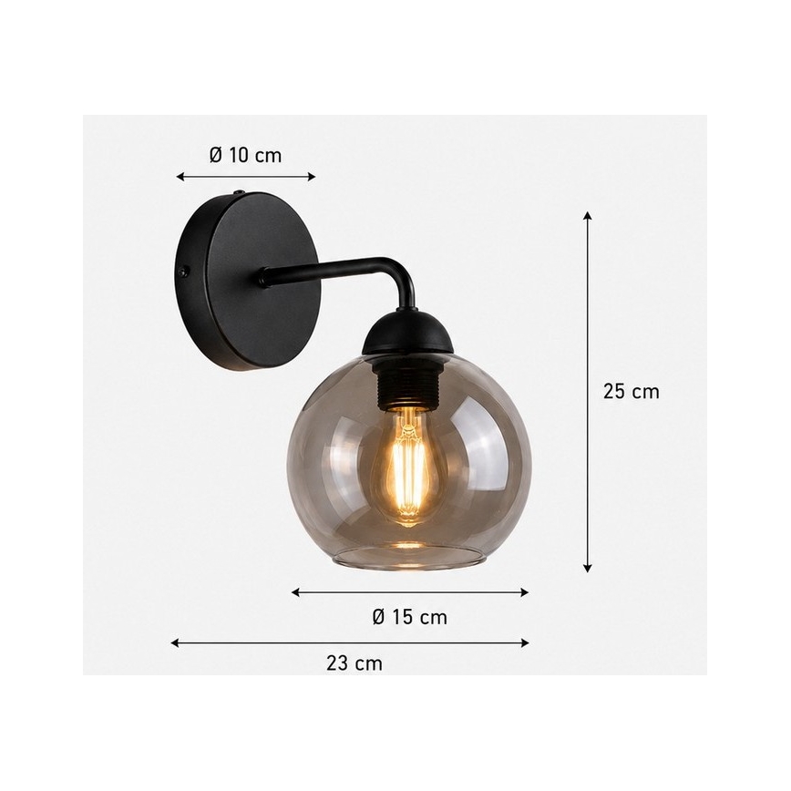 Væglampe OSMO 1xE27/60W/230V sort