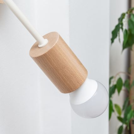 Væglampe OXFORD 1xE27/15W/230V fyrretræ/cremefarvet