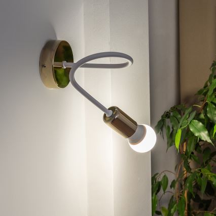 Væglampe OXFORD 1xE27/15W/230V guld/hvid