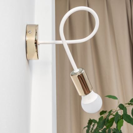 Væglampe OXFORD 1xE27/15W/230V guld/hvid
