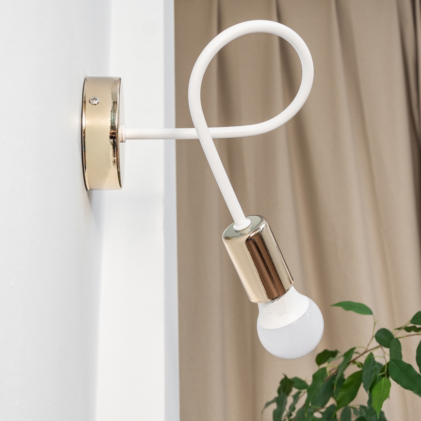 Væglampe OXFORD 1xE27/15W/230V guld/hvid