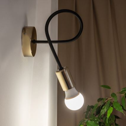Væglampe OXFORD 1xE27/15W/230V guld/sort