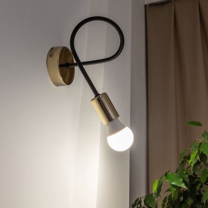 Væglampe OXFORD 1xE27/15W/230V guld/sort