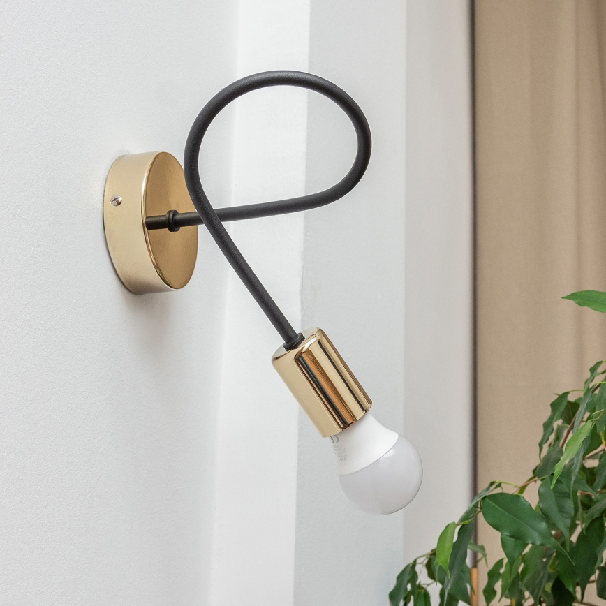 Væglampe OXFORD 1xE27/15W/230V guld/sort