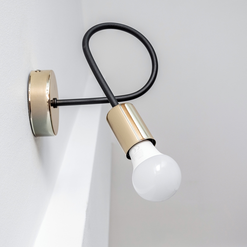 Væglampe OXFORD 1xE27/15W/230V guld/sort