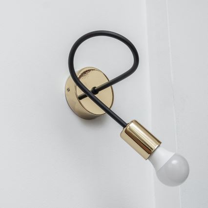Væglampe OXFORD 1xE27/15W/230V guld/sort