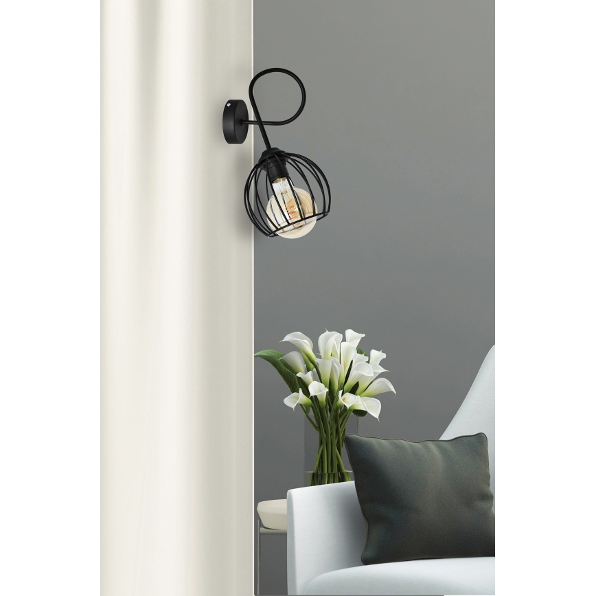 Væglampe OXFORD 1xE27/15W/230V sort