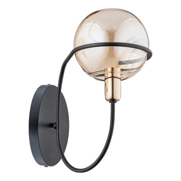 Væglampe PETRA 1xE14/10W/230V sort/guldfarvet