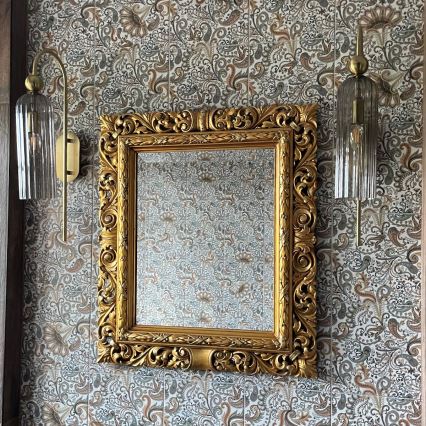 Væglampe PIEGA 1xE14/40W/230V messing/røgfarvet sort