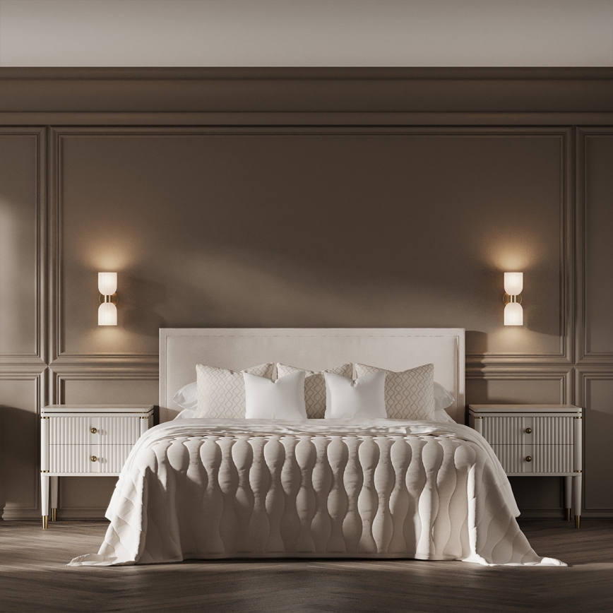 Væglampe PIEGA 2xE14/10W/230V messing/hvid