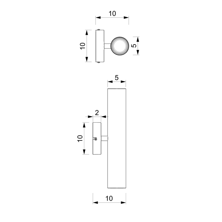 Væglampe RAITO 2xGU10/8W/230V sort