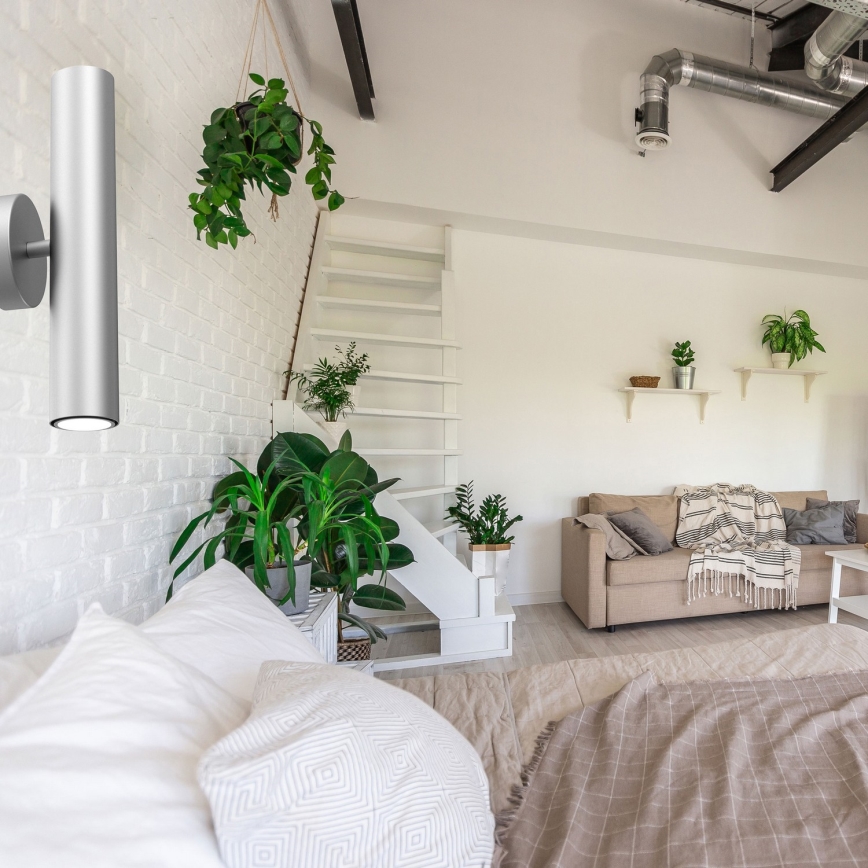 Væglampe RAITO 2xGU10/8W/230V sølvfarvet