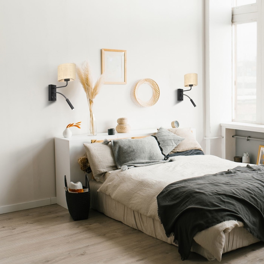 Væglampe RATTAN 1xE27/60W+1xG9/8W/230V Rattan