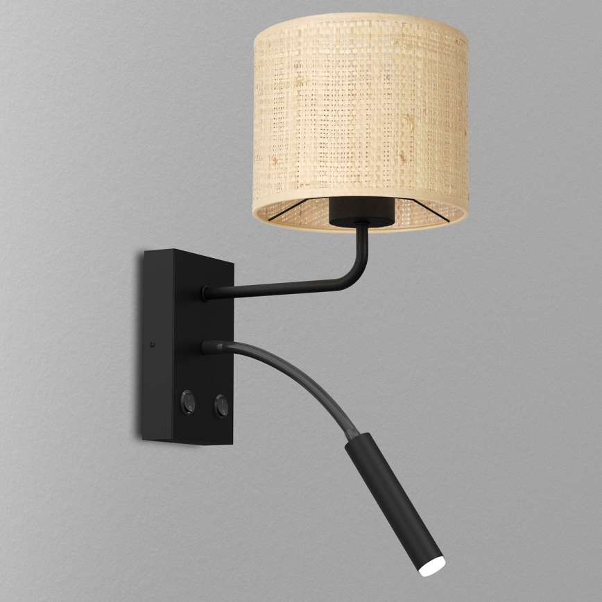 Væglampe RATTAN 1xE27/60W+1xG9/8W/230V Rattan
