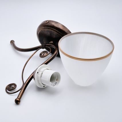 Væglampe RETRO II 1xE27/60W/230V bronzefarvet patina