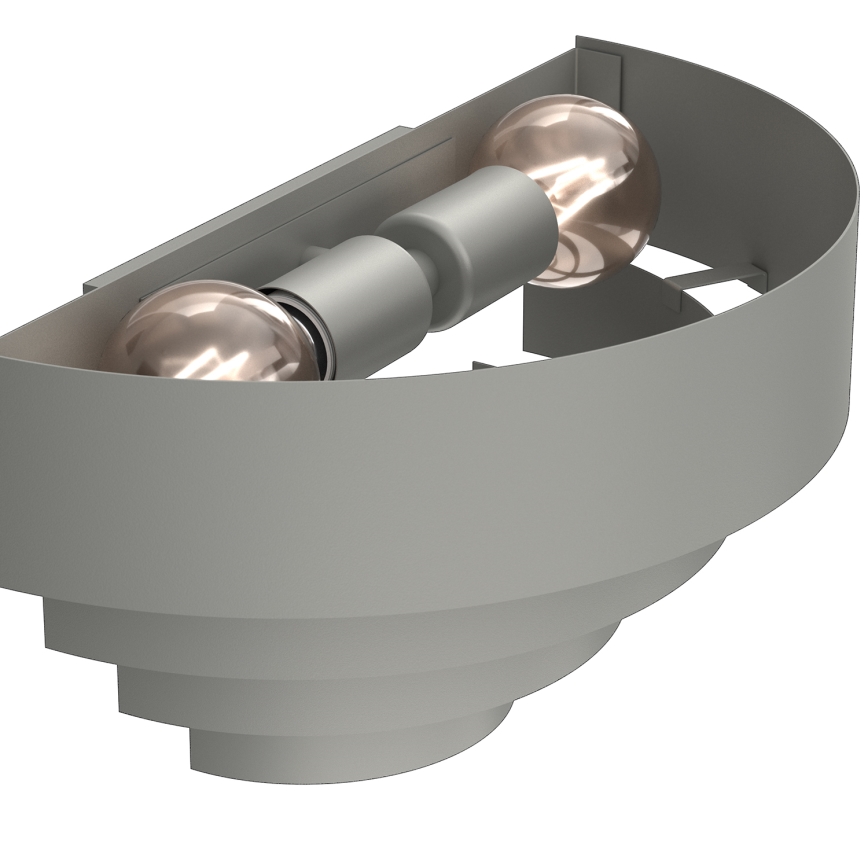 Væglampe RINGS 2xE27/15W/230V grå