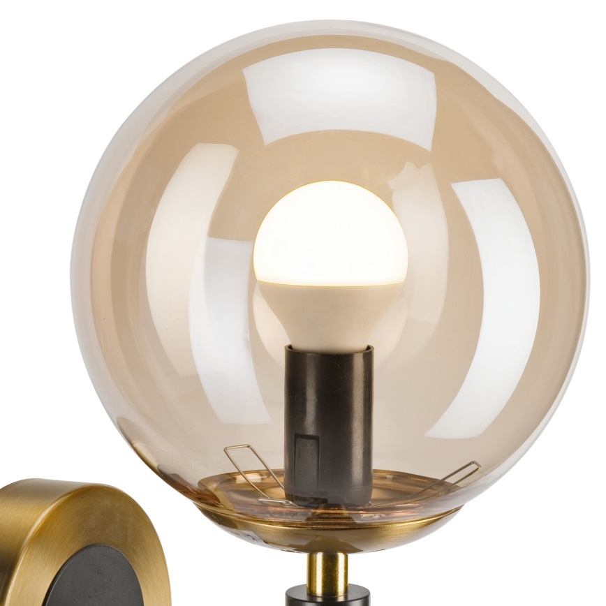 Væglampe ROLLO 1xE14/5W/230V guldfarvet/røget beige