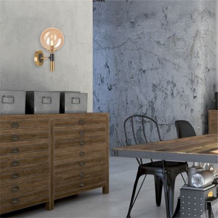 Væglampe ROLLO 1xG9/5W/230V guldfarvet/røget beige
