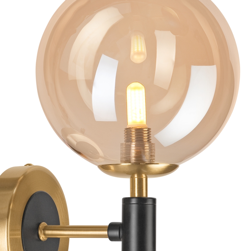 Væglampe ROLLO 1xG9/5W/230V guldfarvet/røget beige