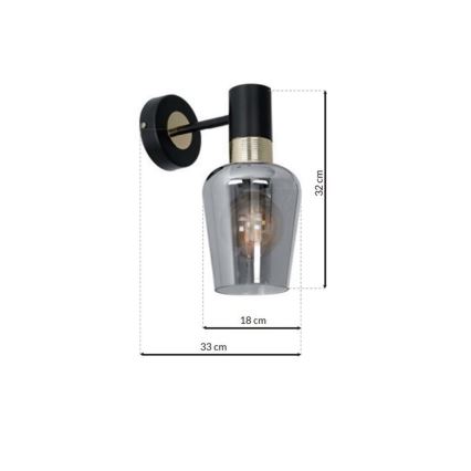 Væglampe ROMA BLACK 1xE27/60W/230V