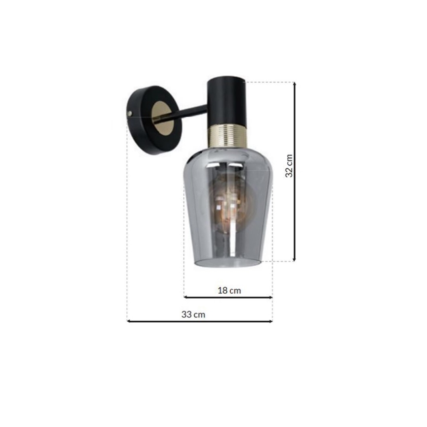 Væglampe ROMA BLACK 1xE27/60W/230V