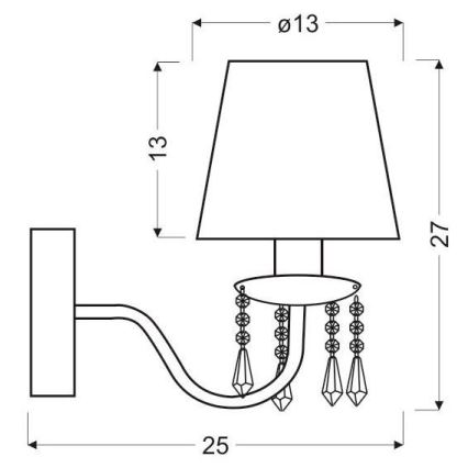 Væglampe RUTI 1xE14/40W/230V