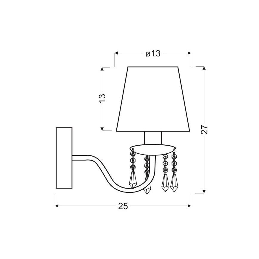 Væglampe RUTI 1xE14/40W/230V