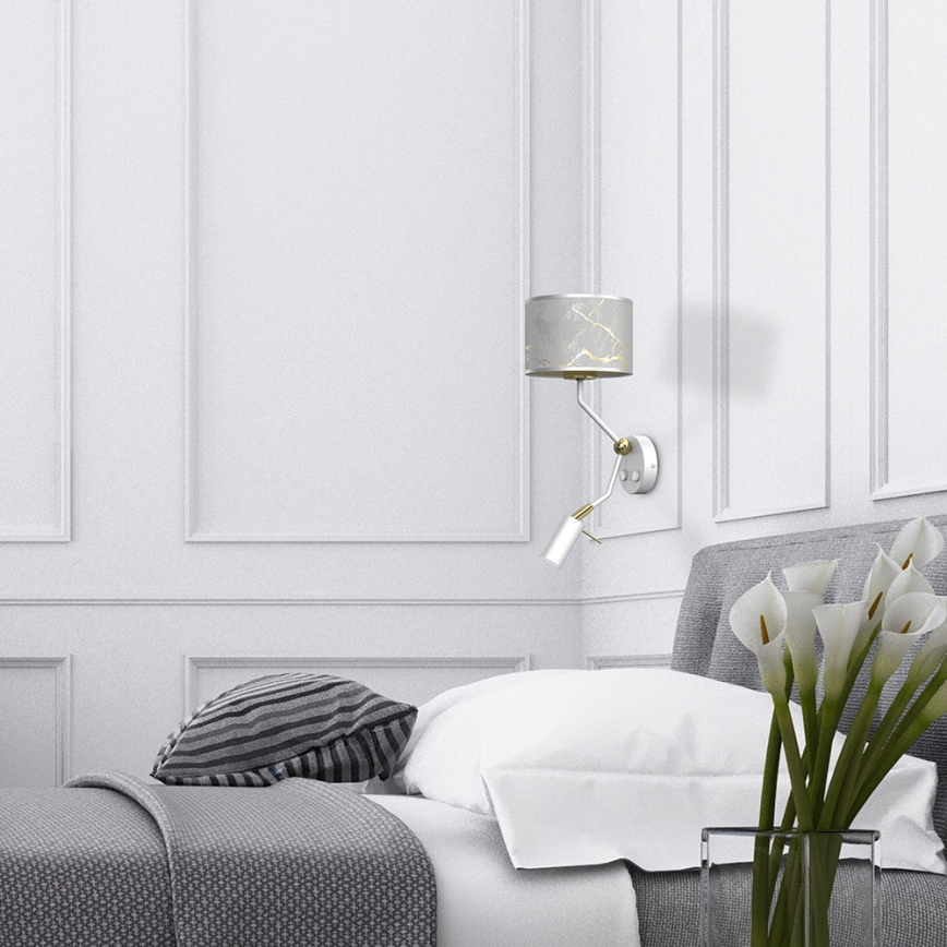 Væglampe SENSO 1xE27/40W/230V + 1xGU10/MR11/7W hvid
