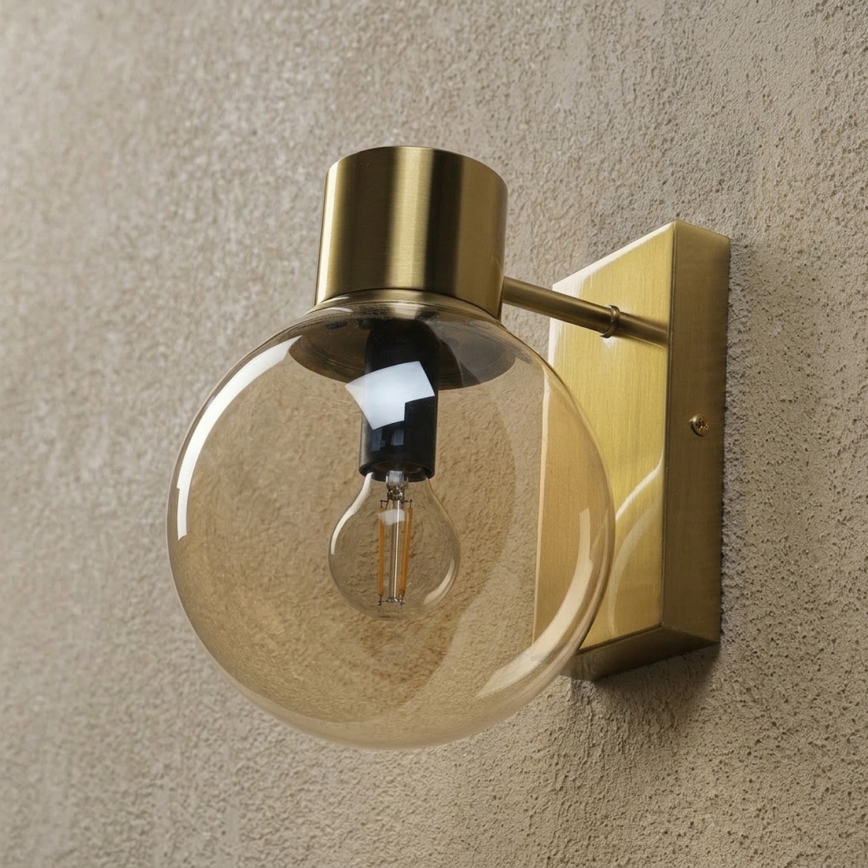 Væglampe SFERIO 1xE14/5W/230V messing/røgfarvet beige
