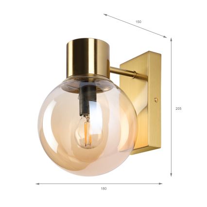 Væglampe SFERIO 1xE14/5W/230V messing/røgfarvet beige