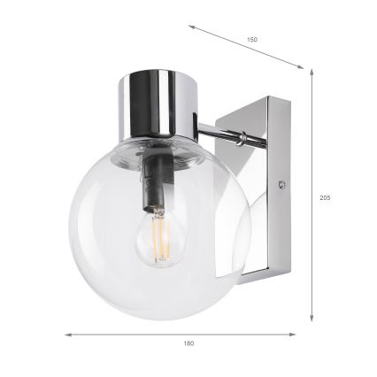 Væglampe SFERIO 1xE14/5W/230V poleret krom/klart glas