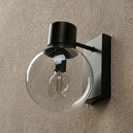 Væglampe SFERIO 1xE14/5W/230V sort/klar