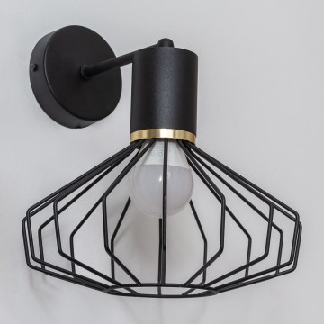 Væglampe SOLANO 1xE27/15W/230V sort/guld