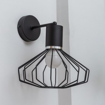 Væglampe SOLANO 1xE27/15W/230V sort/poleret krom