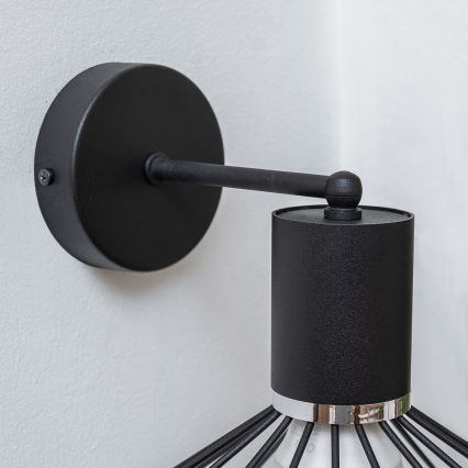 Væglampe SOLANO 1xE27/15W/230V sort/poleret krom