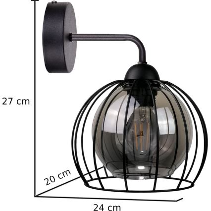 Væglampe SOLO BLACK 1xE27/60W/230V