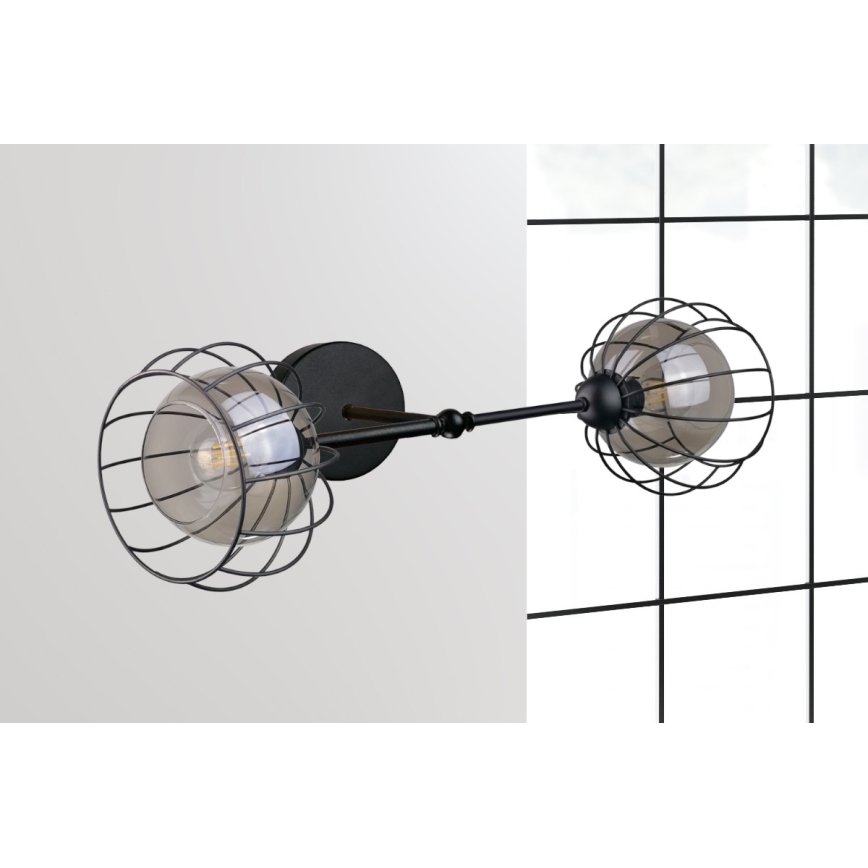 Væglampe SOLO BLACK 2xE27/60W/230V