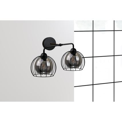 Væglampe SOLO BLACK 2xE27/60W/230V