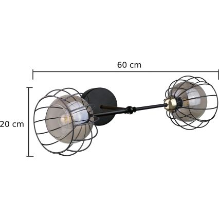 Væglampe SOLO BLACK 2xE27/60W/230V sort/gylden