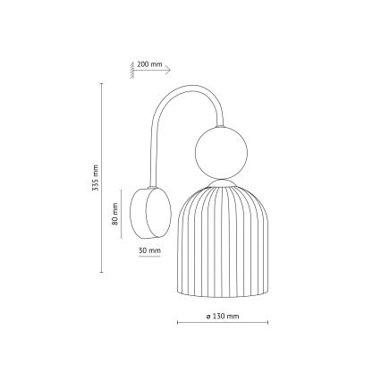 Væglampe SOPHIA 1xE14/10W/230V sort/grøn/røgbeige