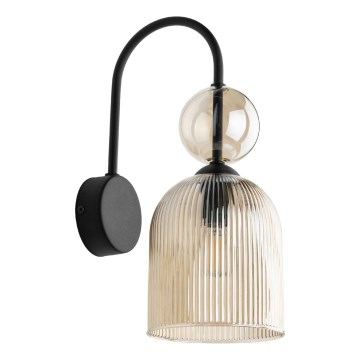 Væglampe SOPHIA 1xE14/10W/230V sort/røget beige