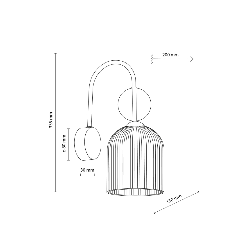 Væglampe SOPHIA 1xE14/10W/230V sort/røget beige