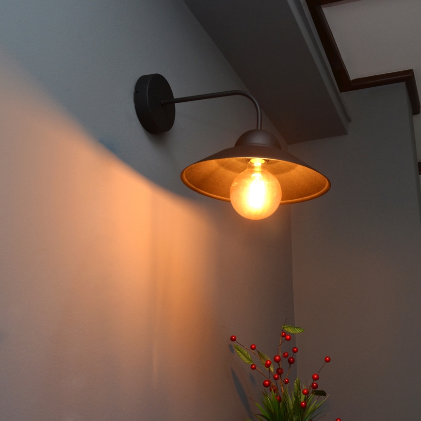 Væglampe SORAPIS 1xE27/15W/230V sort