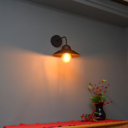 Væglampe SORAPIS 1xE27/15W/230V sort