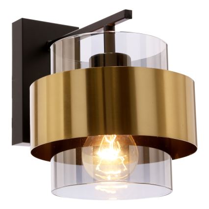 Væglampe SPIEGA 1xE27/60W/230V guldfarvet/sort