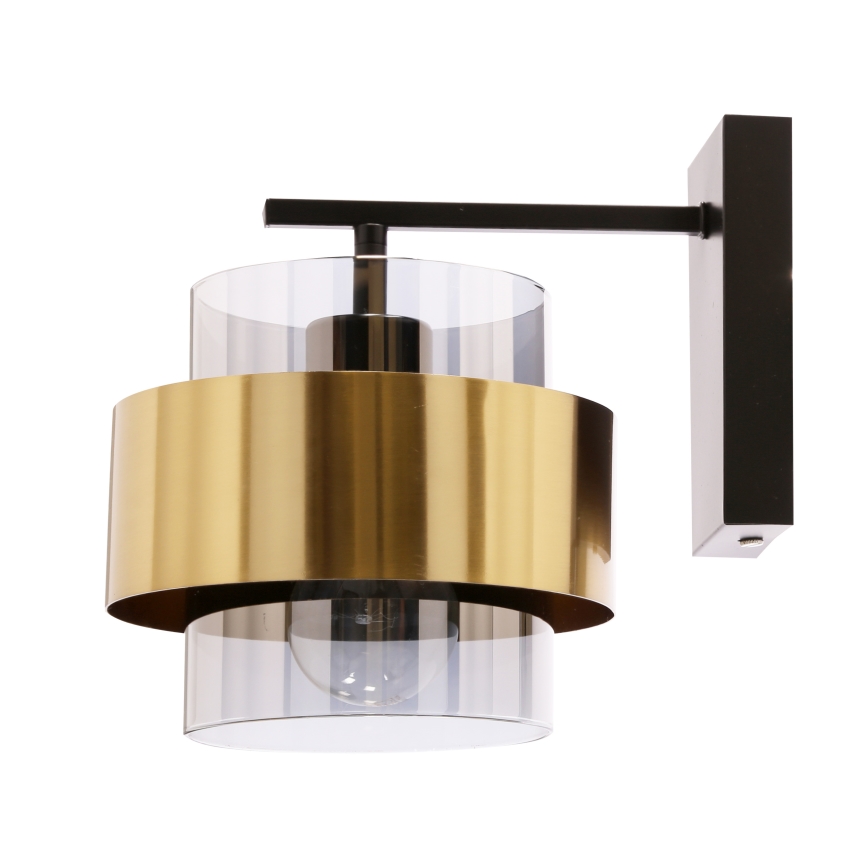 Væglampe SPIEGA 1xE27/60W/230V guldfarvet/sort