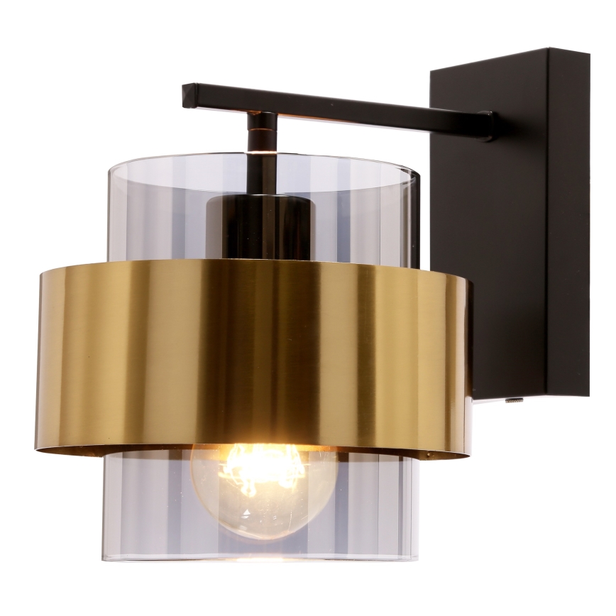 Væglampe SPIEGA 1xE27/60W/230V guldfarvet/sort