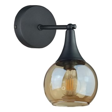 Væglampe STAR 1xE27/60W/230V sort/røget beige