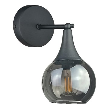 Væglampe STAR 1xE27/60W/230V sort/røget sort