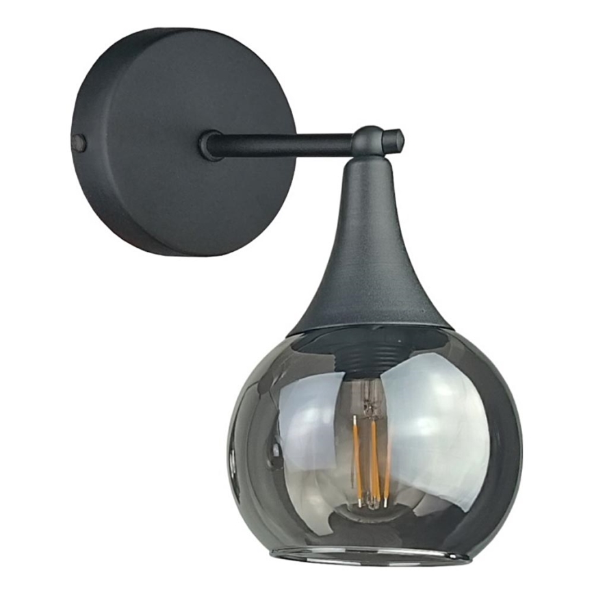 Væglampe STAR 1xE27/60W/230V sort/røget sort